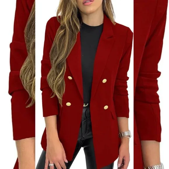 Tavimart Vintage Print Wool Coat Women Winter Casual Long Sleeve Lapel Single Breasted Coats Ladies Fashion Loose Pocket Jacket New